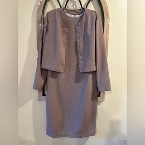 Sheathe dress & jacket . Taupe. Size 8.